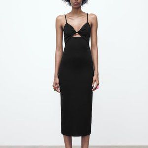 Zara Ruched Black Dress
